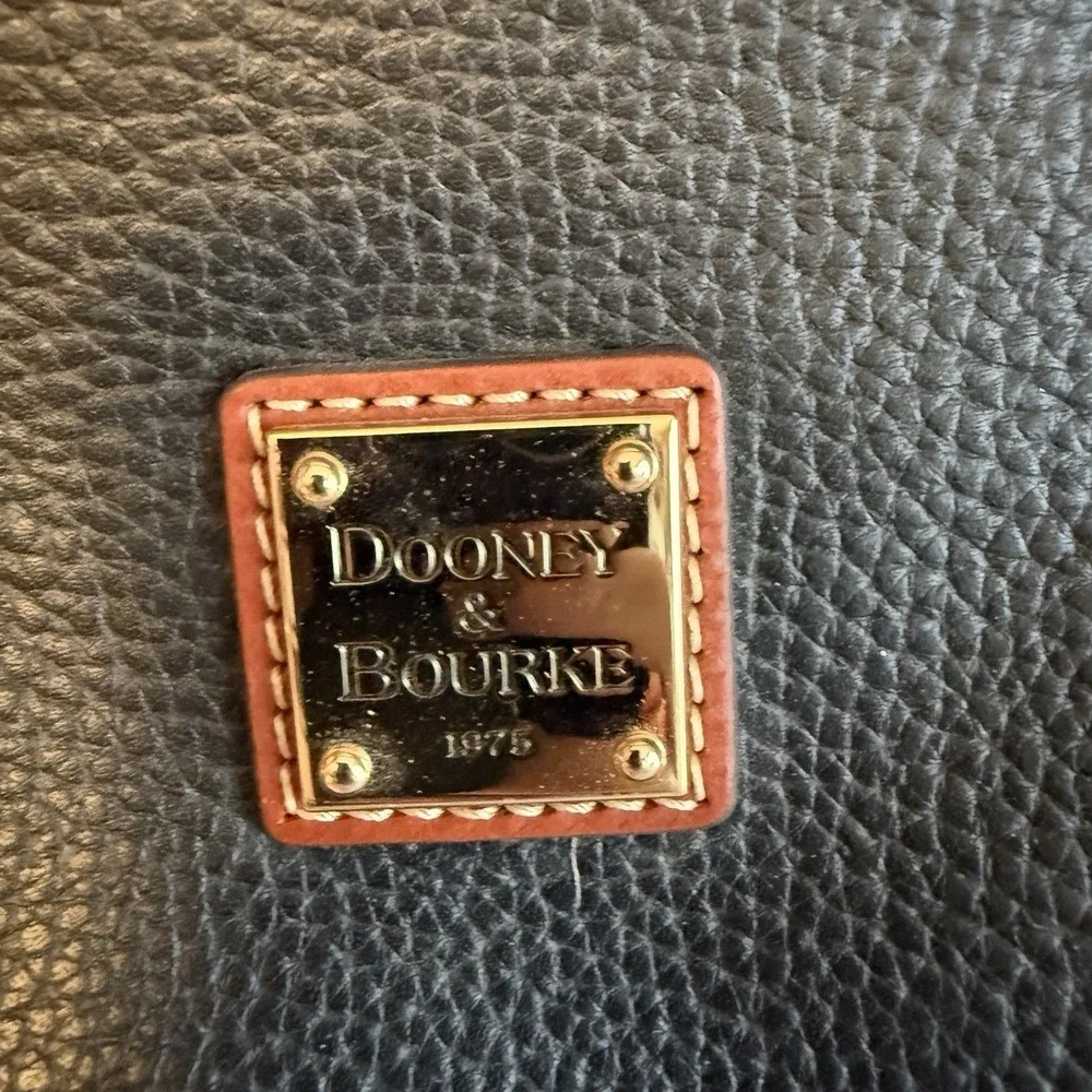Dooney & Bourke Florentine Black Pebbled Leather Top Handle Satchel Bag Purse